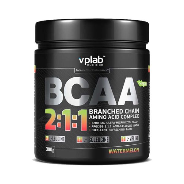 Аминокислоты Vplab Nutrition BCAA 2:1:1 300 г, вкус "арбуз"